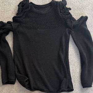 Maeve  Knit Sweater with Ruffle Details